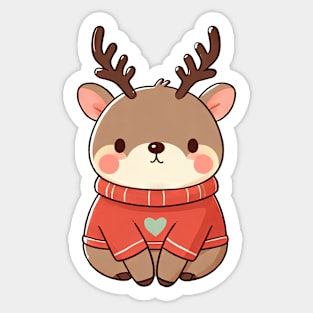 Fat Christmas Deer Sticker